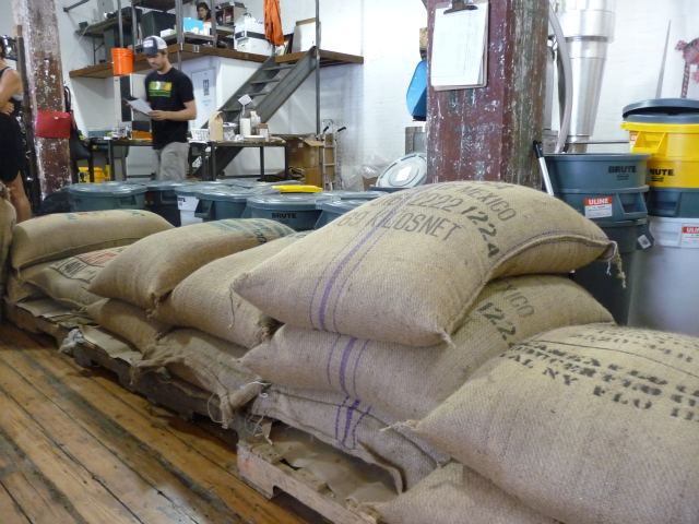 Beans waiting for their turn in the roaster